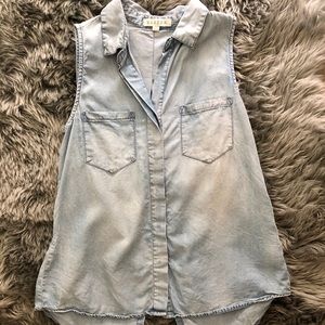High low Denim tank
